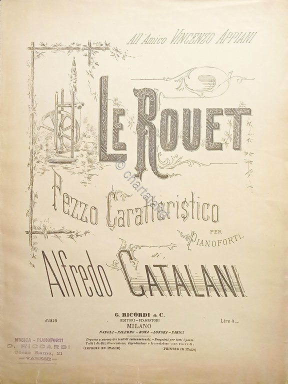 Spartiti - Le Rouet - Pezzo Caratteristico per Pianoforte di …