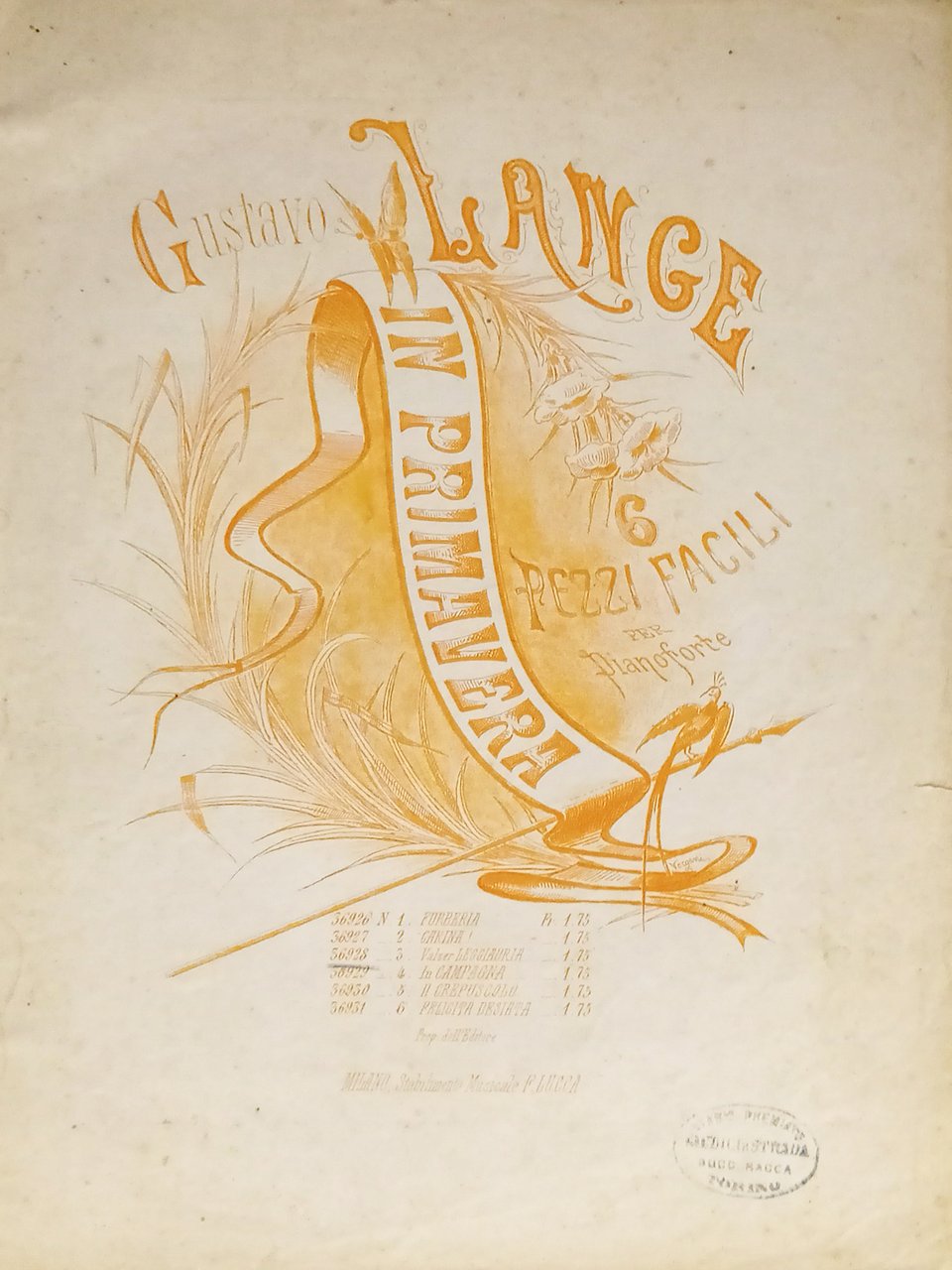 Spartiti - Leggiadria - Valzer per Pianoforte di Gustavo Lange … | Immagine principale