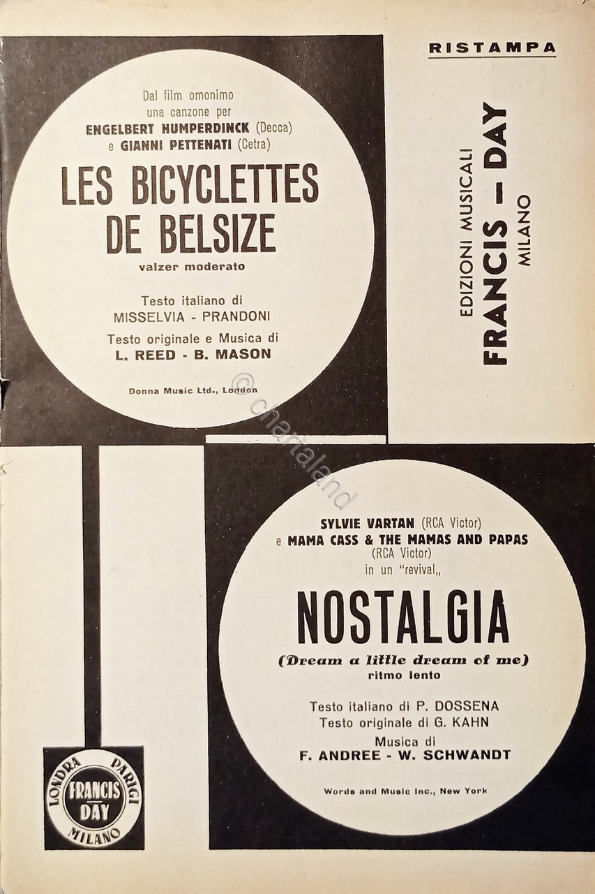Spartiti - Les Bicyclettes de Belsize (Valzer Moderato) - Nostalgia …