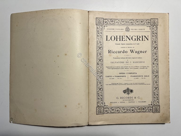 Spartiti - Lohengrin: Opera di R. Wagner per Canto e …