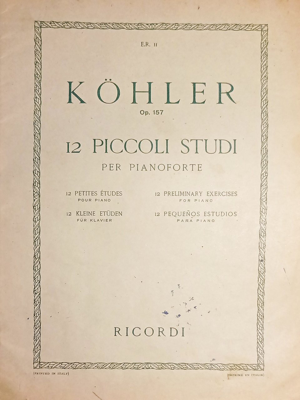 Spartiti - Louis Köhler Op. 157 - 12 Piccoli Studi …