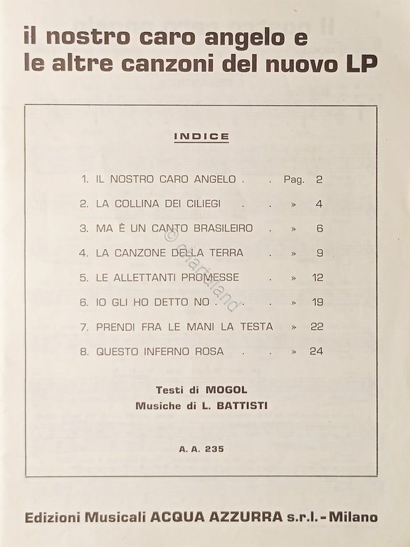 Spartiti - Lucio Battisti - Testi di Mogol - Raccolta …