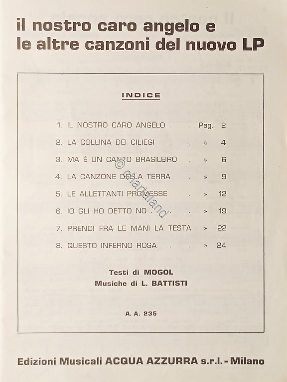 Spartiti - Lucio Battisti - Testi di Mogol - Raccolta …