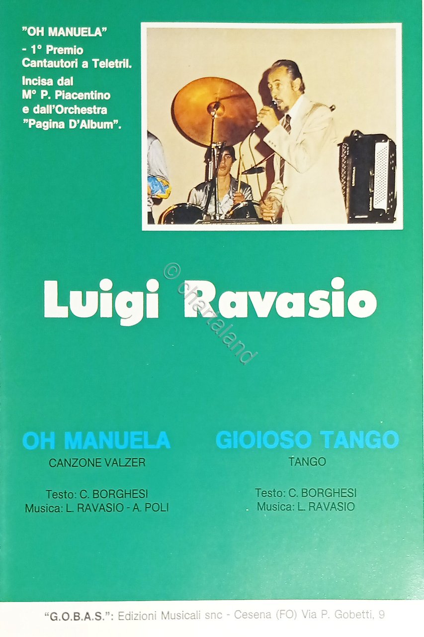 Spartiti - Luigi Ravasio - Oh Manuela (Canzone Valzer) - …