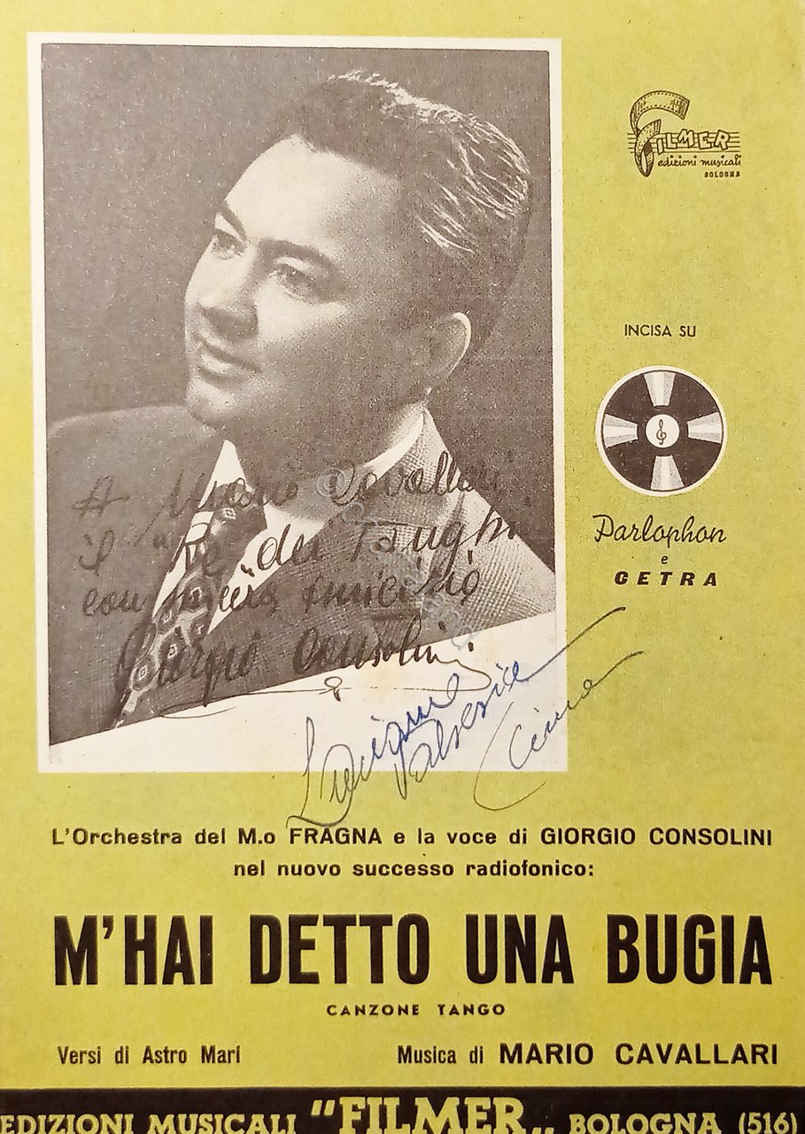 Spartiti - M'hai detto una bugia - Canzone Tango di …