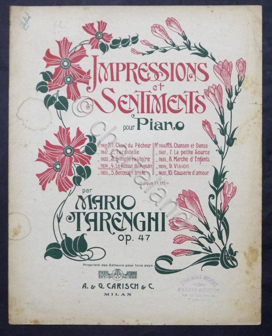 Spartiti - M. Marenghi - Le Retour du Paysan - …