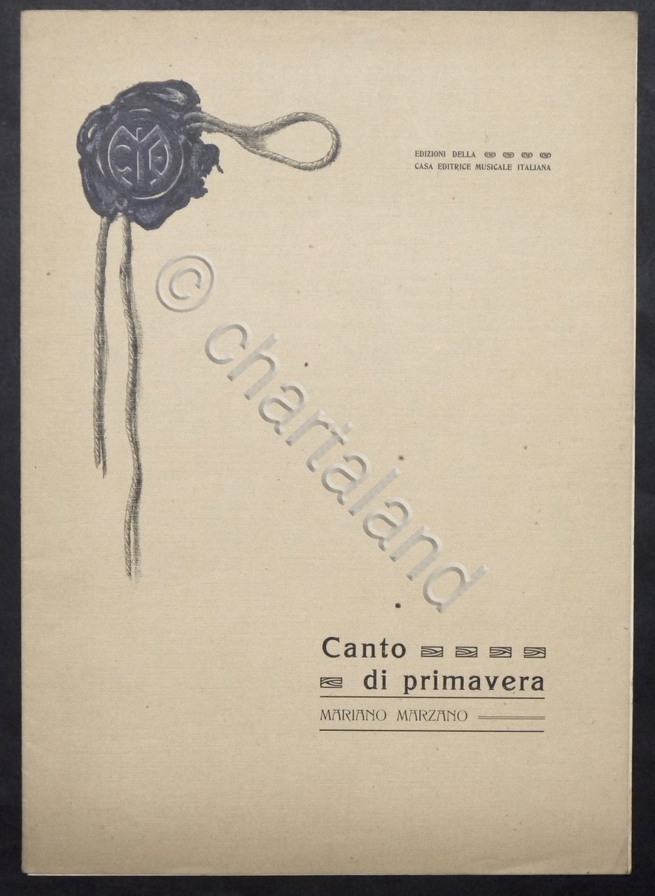 Spartiti - M. Marzano - Canto di Primavera - 1910 …