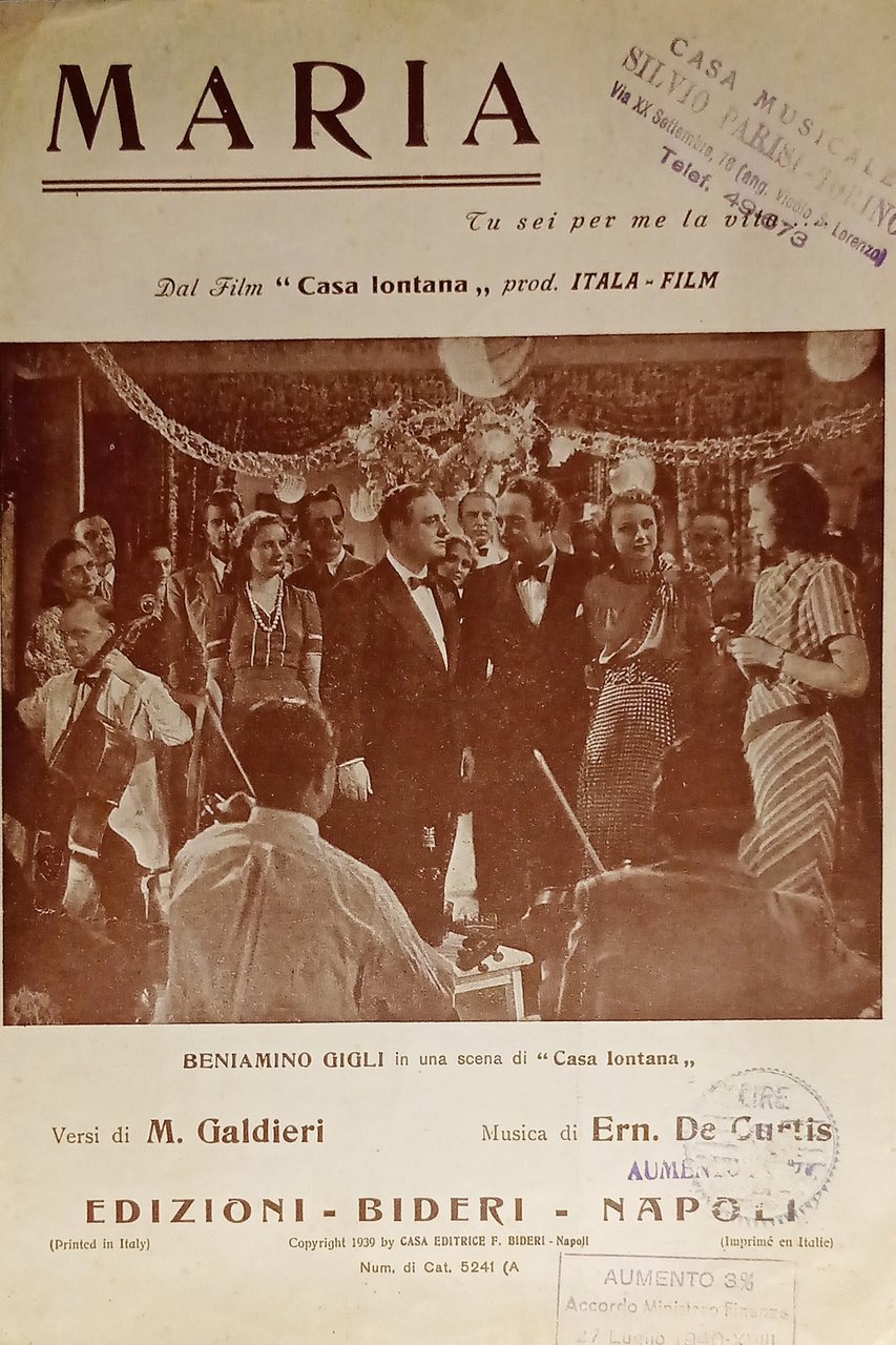 Spartiti - Maria - Tu sei per me la vita … | Immagine principale