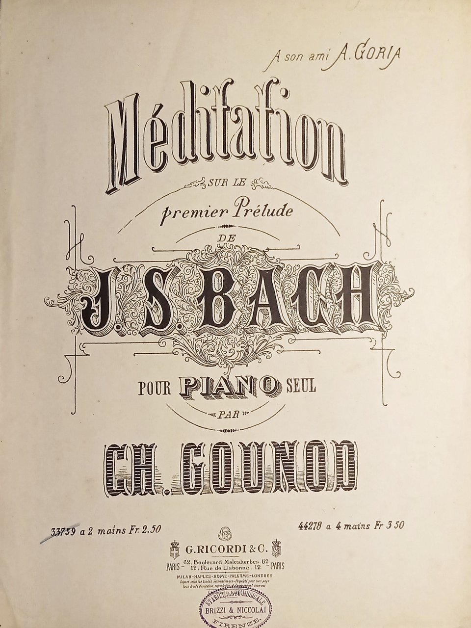 Spartiti - Méditation sur Prélude de J. S. Bach pour … | Immagine principale