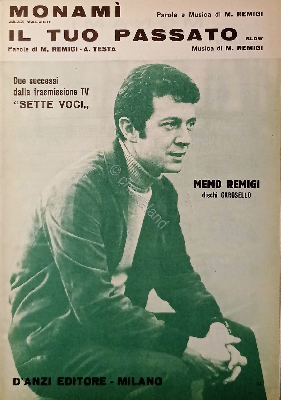Spartiti - Memo Remigi - Monami (Jazz Valzer) - Il …