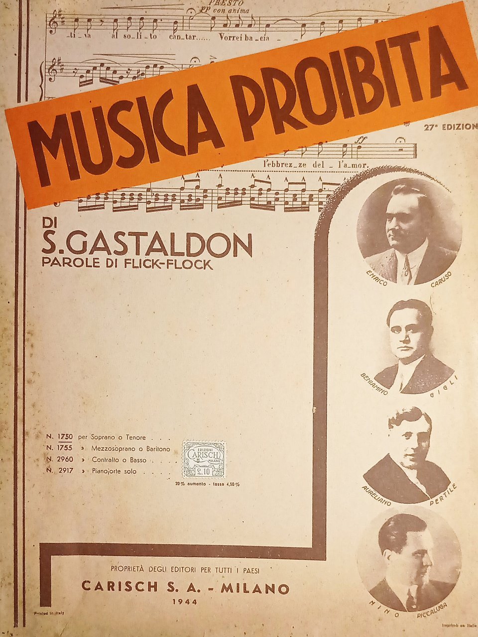 Spartiti - Musica Proibita - Melodia di F. Flock - …