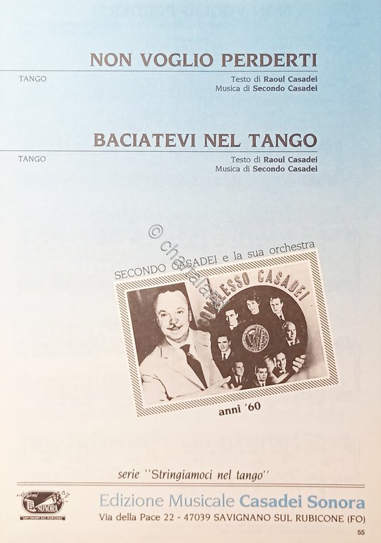 Spartiti - Non voglio perderti - Baciatevi nel Tango - …