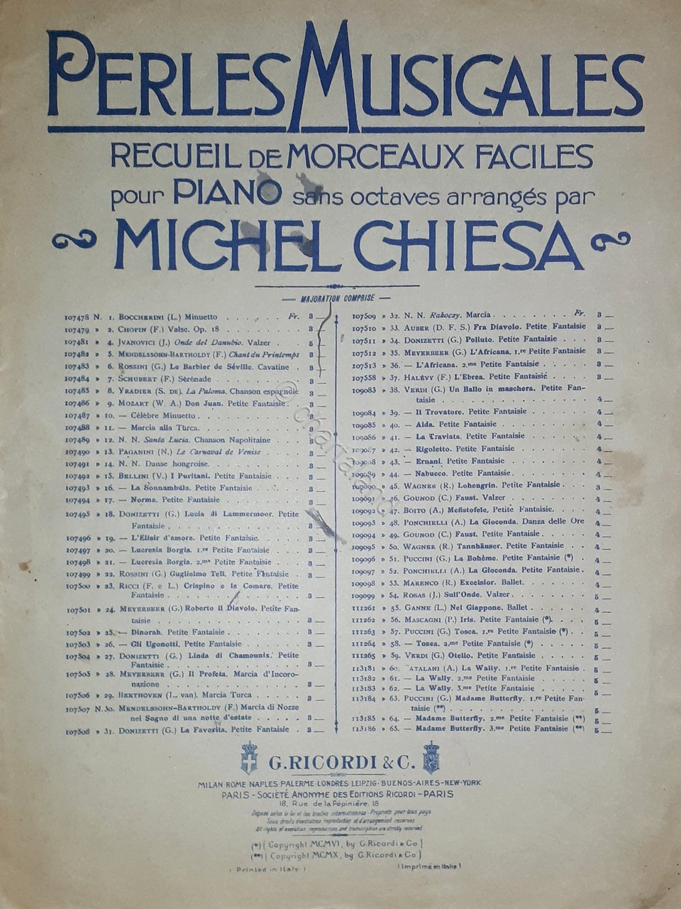 Spartiti - Norma di V. Bellini pour Piano par M. … | Immagine principale