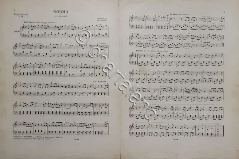 Spartiti - Norma di V. Bellini pour Pianoforte par M. … | Immagine Gallery 2
