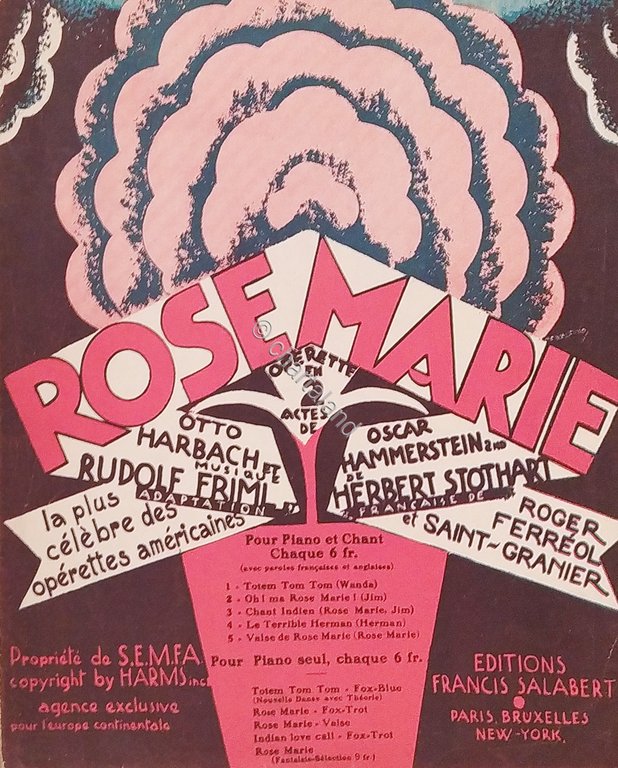 Spartiti - Oh! Ma Rose Marie - Pour Piano et …