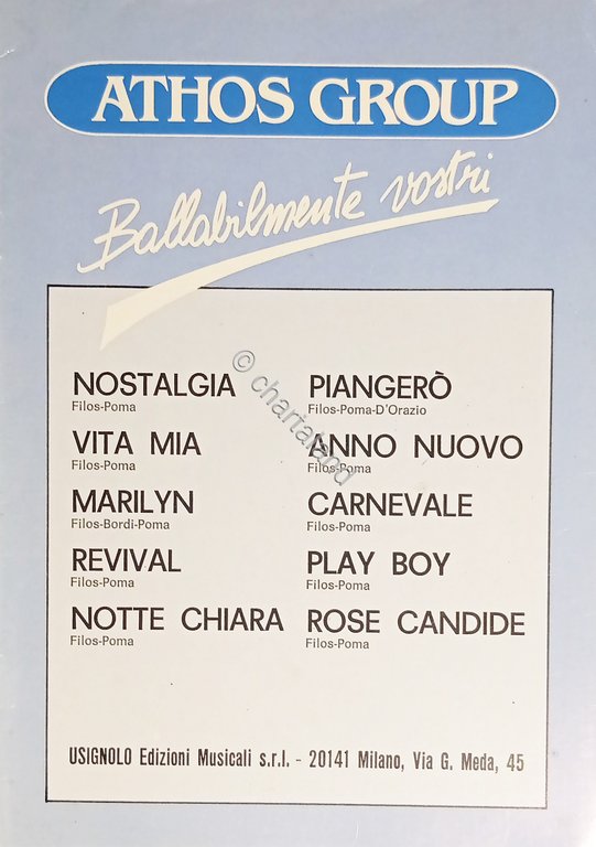 Spartiti - Orchestra Spettacolo Athos Group - Ballabilmente vostri - …