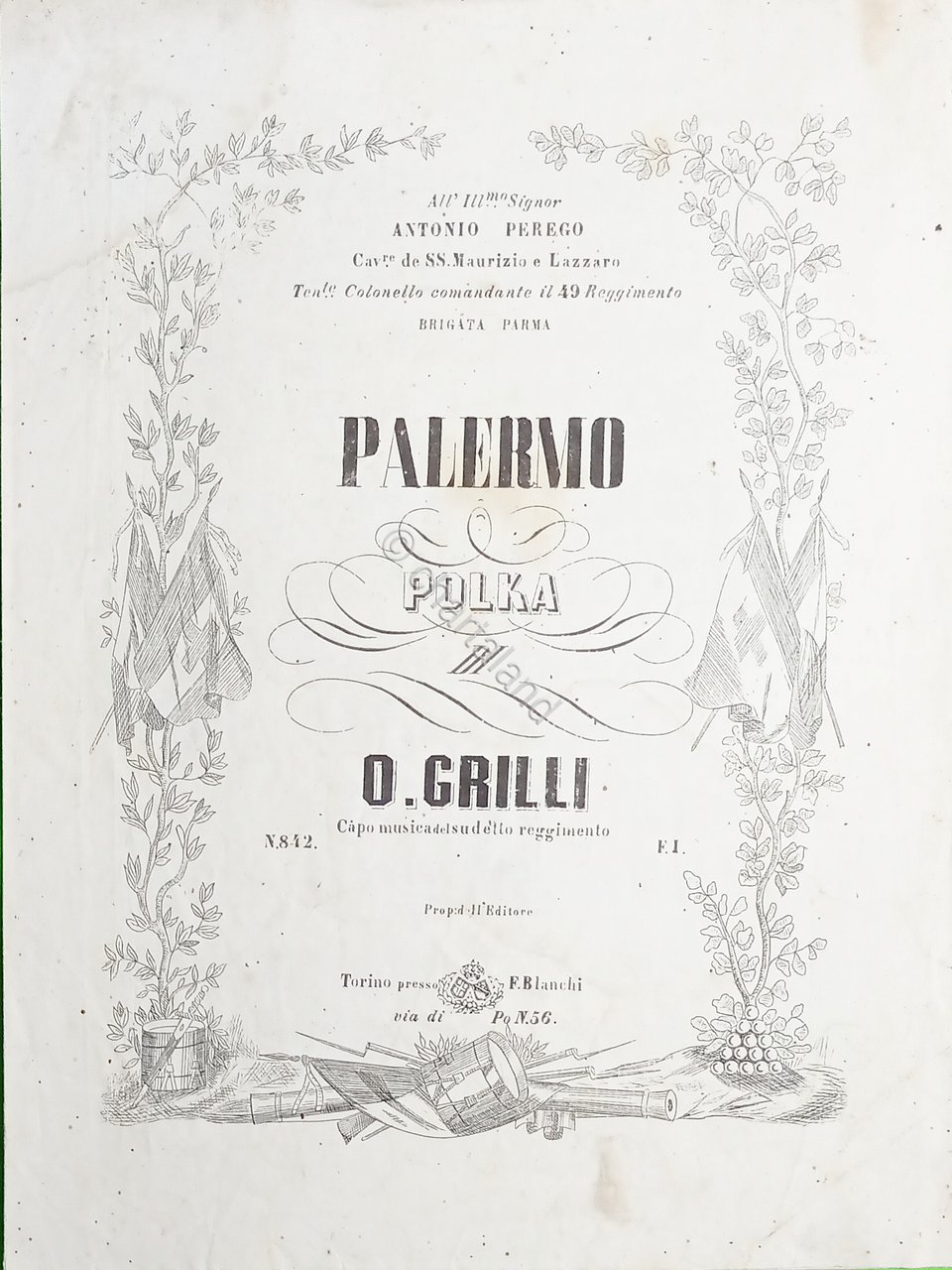 Spartiti - Palermo - Polka per Pianoforte di O. Grilli