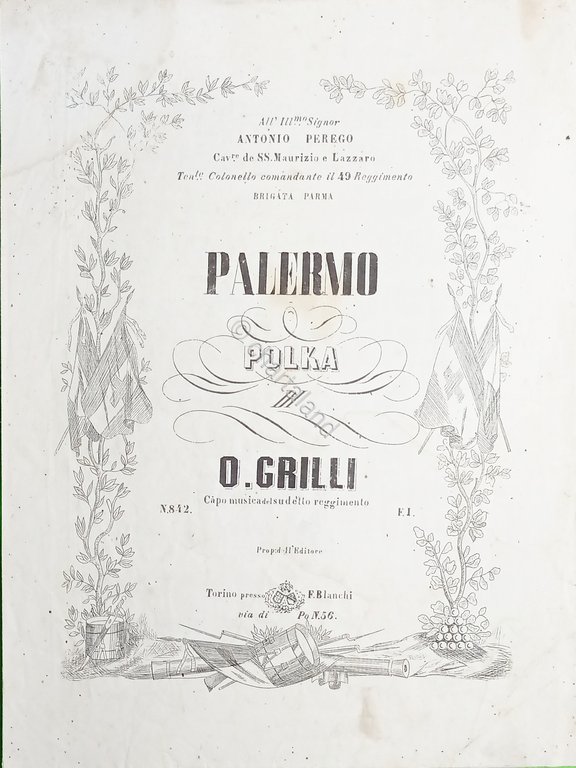 Spartiti - Palermo - Polka per Pianoforte di O. Grilli