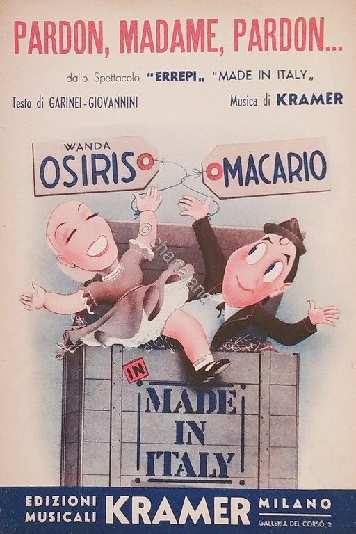 Spartiti - Pardon, Madame, Pardon - Slow - Canto Mandolino …