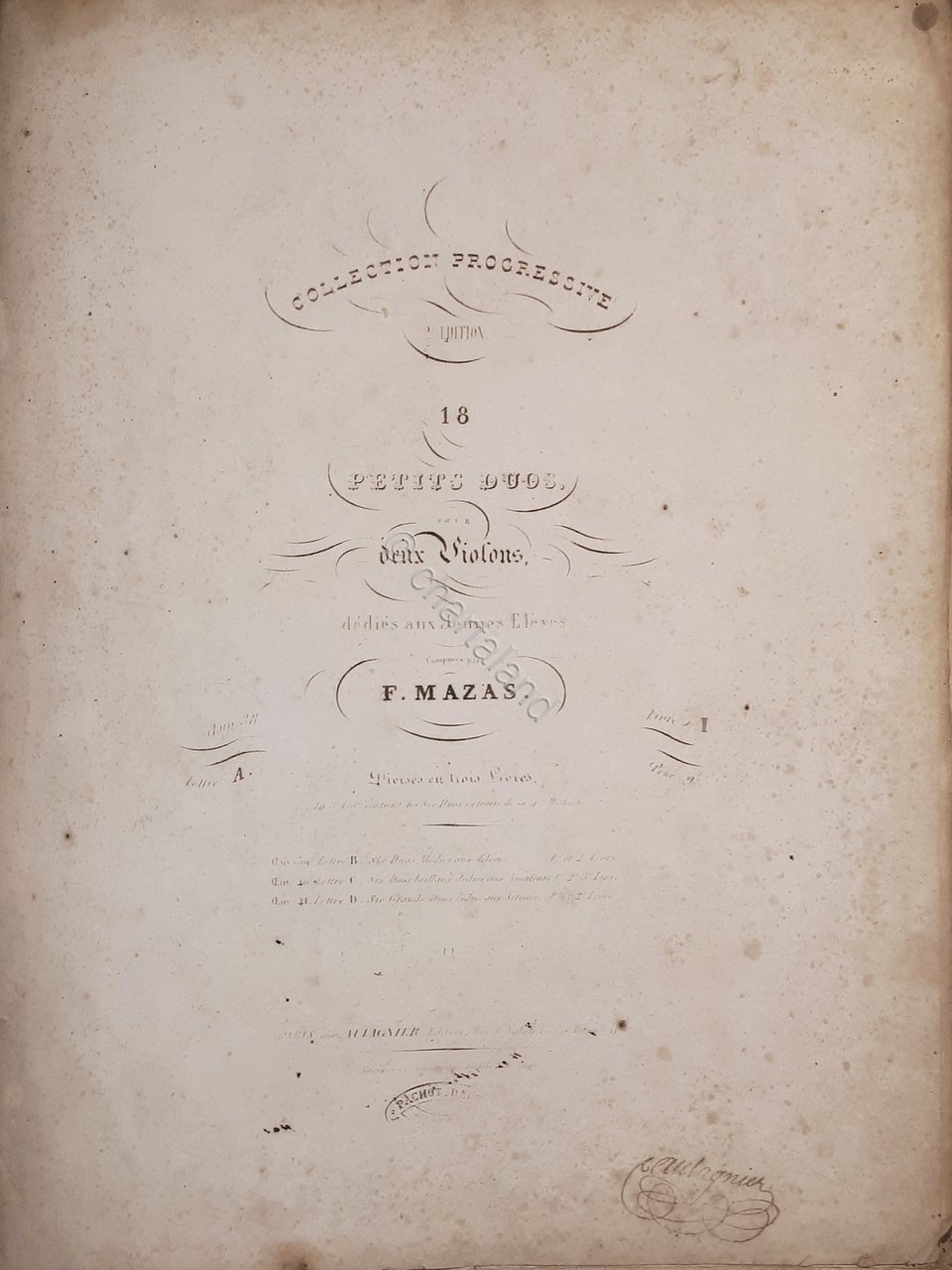 Spartiti - Petits Duos pour Deux Violons par F. Mazas | Immagine principale