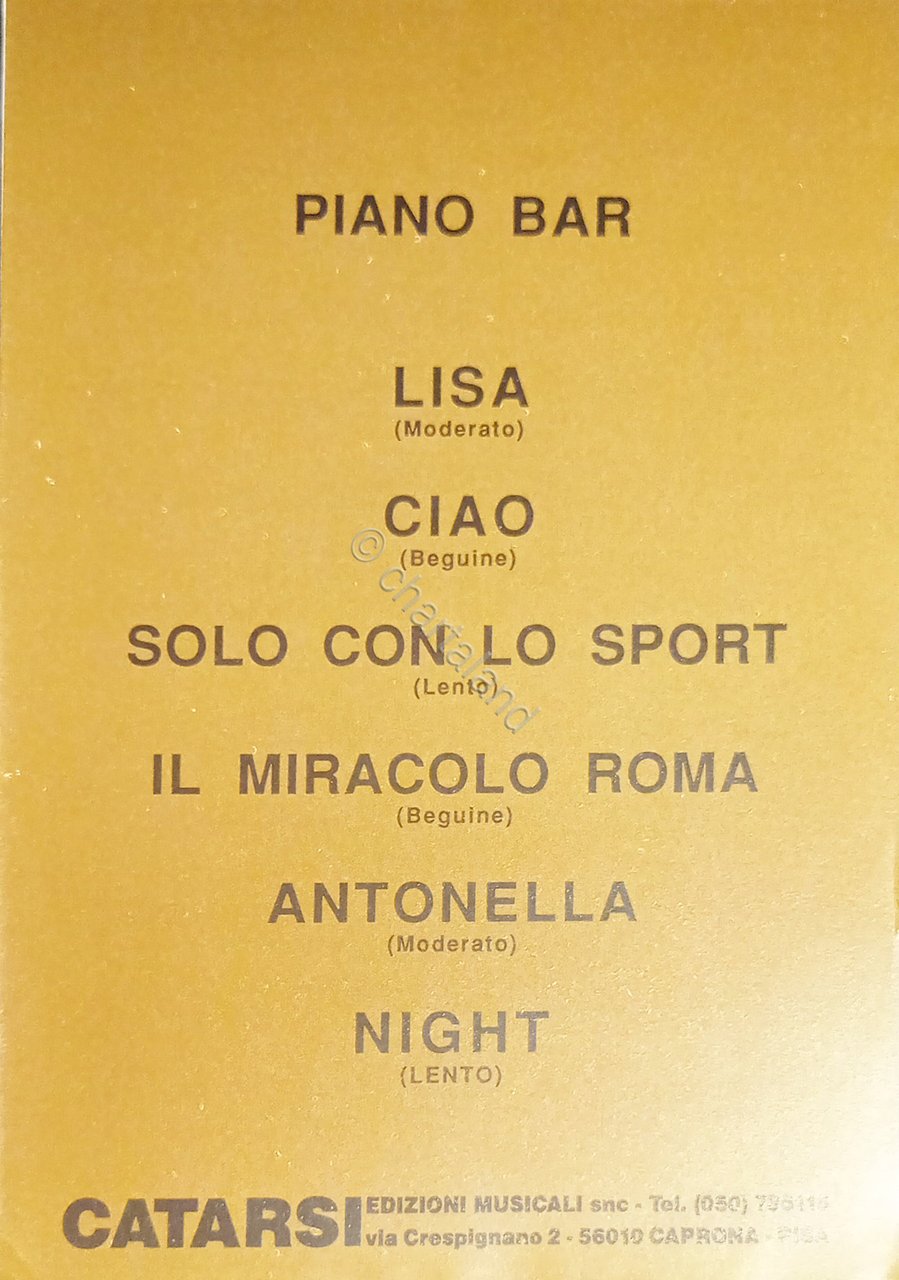 Spartiti - Piano Bar - Musica di Walter Catarsi - …