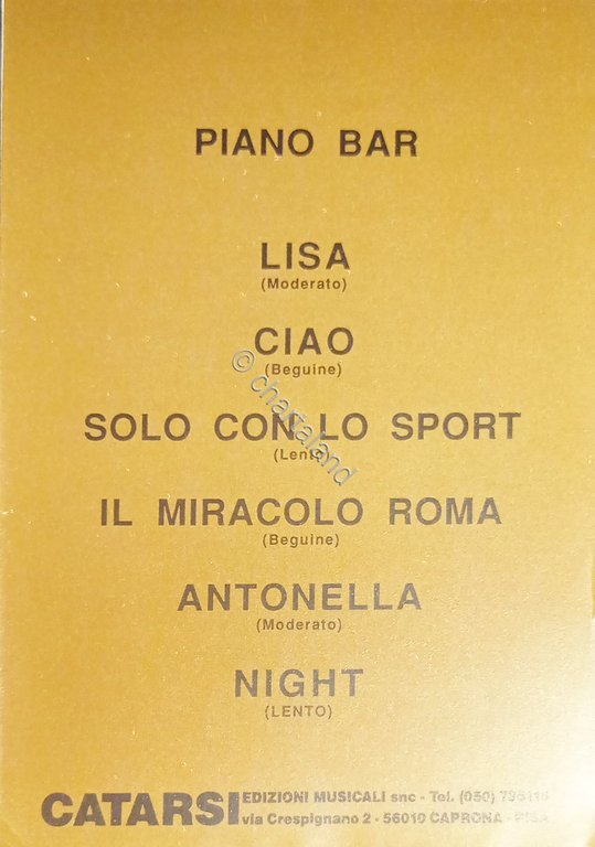 Spartiti - Piano Bar - Musica di Walter Catarsi - …