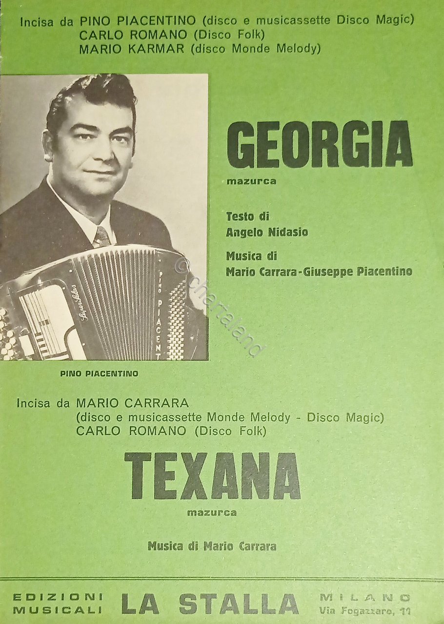 Spartiti - Pino Piacentino - Georgioa - Texana - Mazurche …