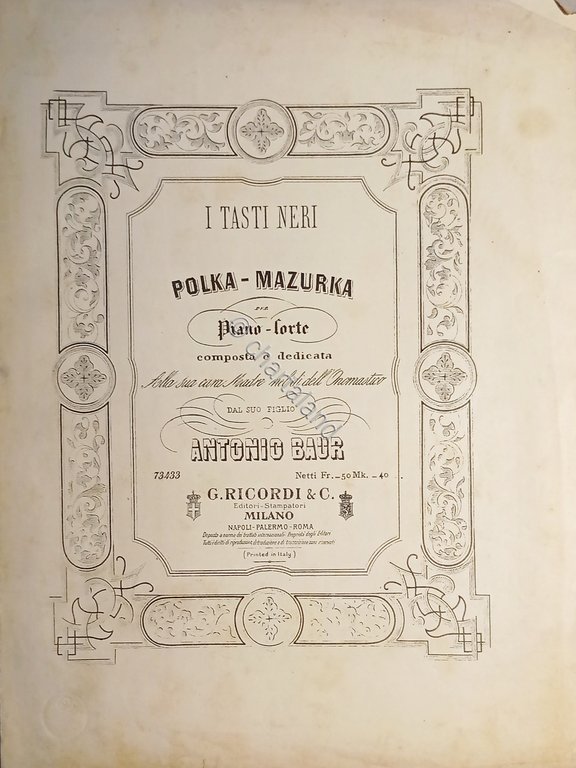 Spartiti - Polka Mazurka per Pianoforte di Antonio Baur