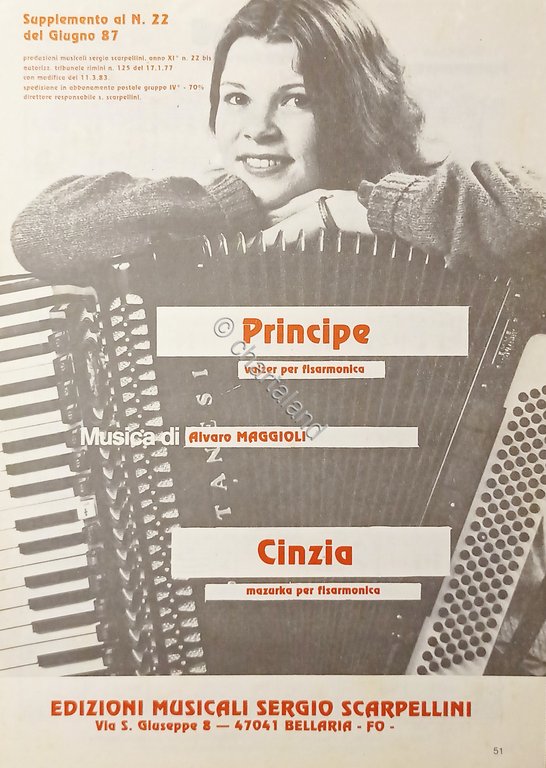 Spartiti - Principe - Cinzia per Fisarmonica - Musica di …