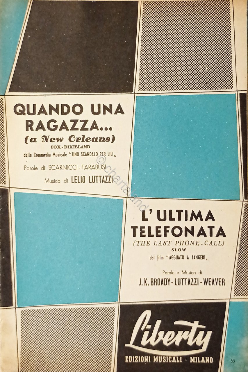 Spartiti - Quando una ragazza...(Fox Dixieland) - L'ultima telefonata (Slow)