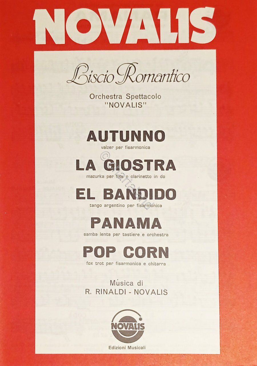 Spartiti - Raccolta - Liscio Romantico - Orchestra Spettacolo Novalis …