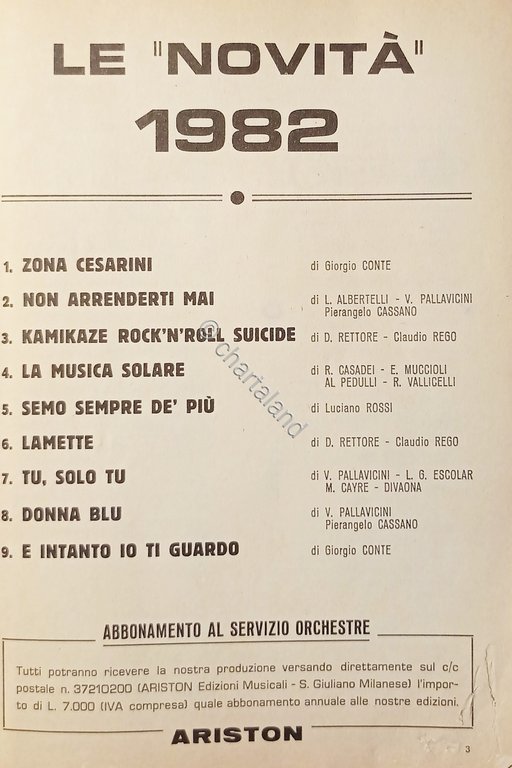 Spartiti - Raccolta Ariston Graffiti - Il Messaggero del Successo …