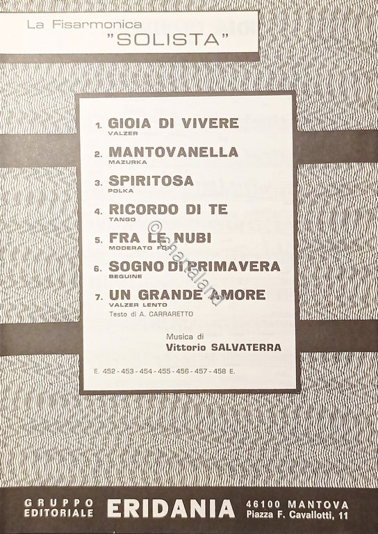 Spartiti - Raccolta per Fisarmonica Solista di Vittorio Salvaterra - …