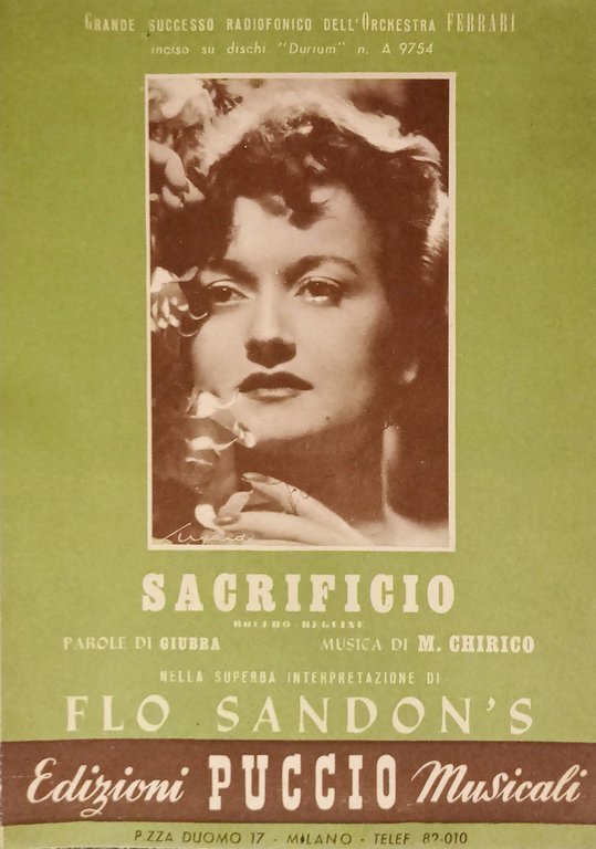 Spartiti - Sacrificio - Bolero Beguine di M. Chirico - 1951