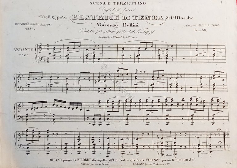 Spartiti - Scena e Terzettino nell'Opera Beatrice di Tenda di …