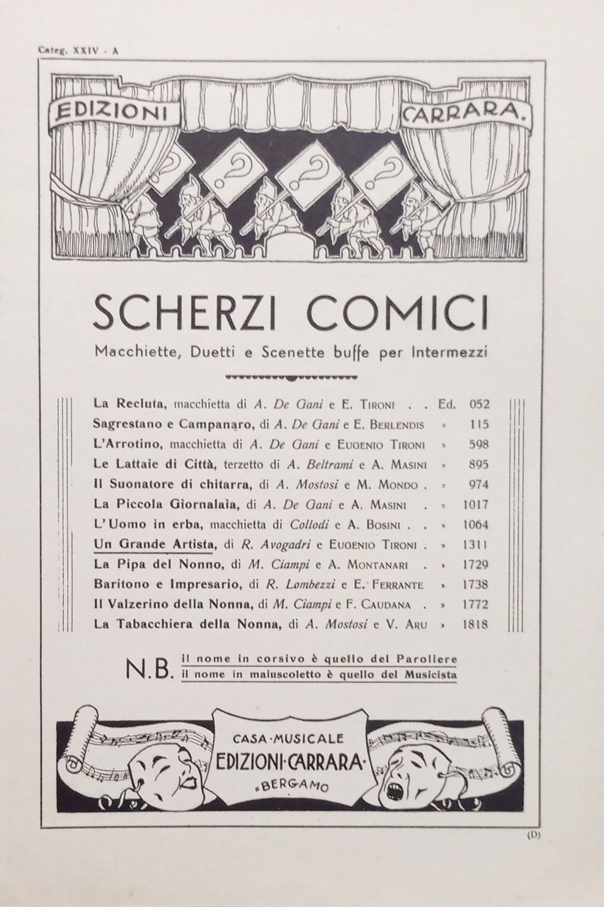 Spartiti - Scherzi Comici - Un Grande Artista di R. …