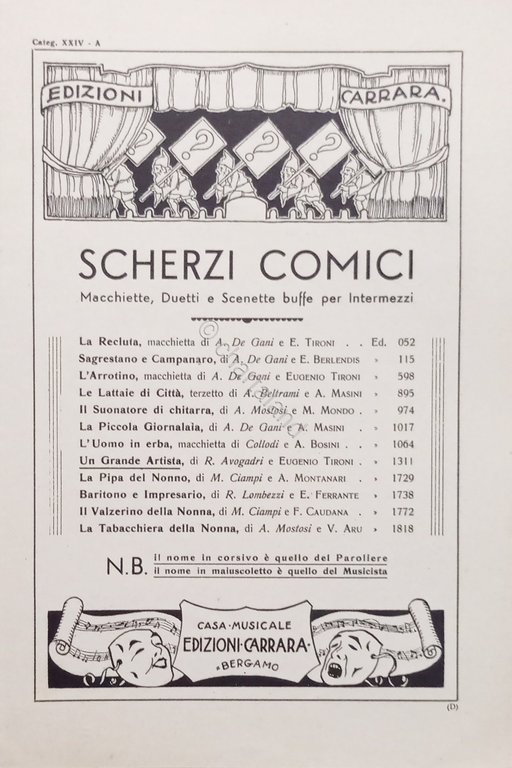 Spartiti - Scherzi Comici - Un Grande Artista di R. …