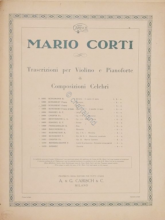 Spartiti - Schubert - Ave Maria per Violino e Pianoforte …