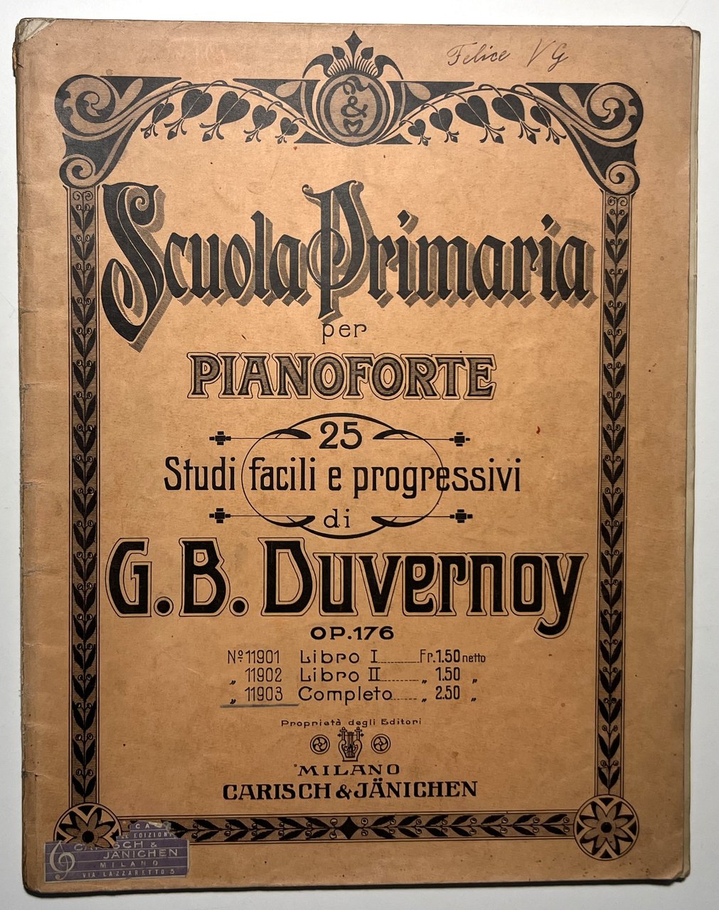 Spartiti - Scuola Primaria per Pianoforte - 25 Studi di … | Immagine principale