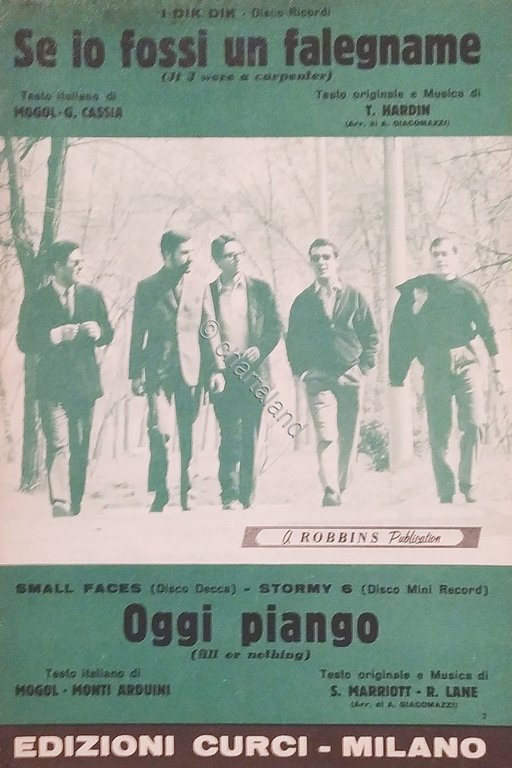 Spartiti - Se io fossi un falegname - Oggi piango …