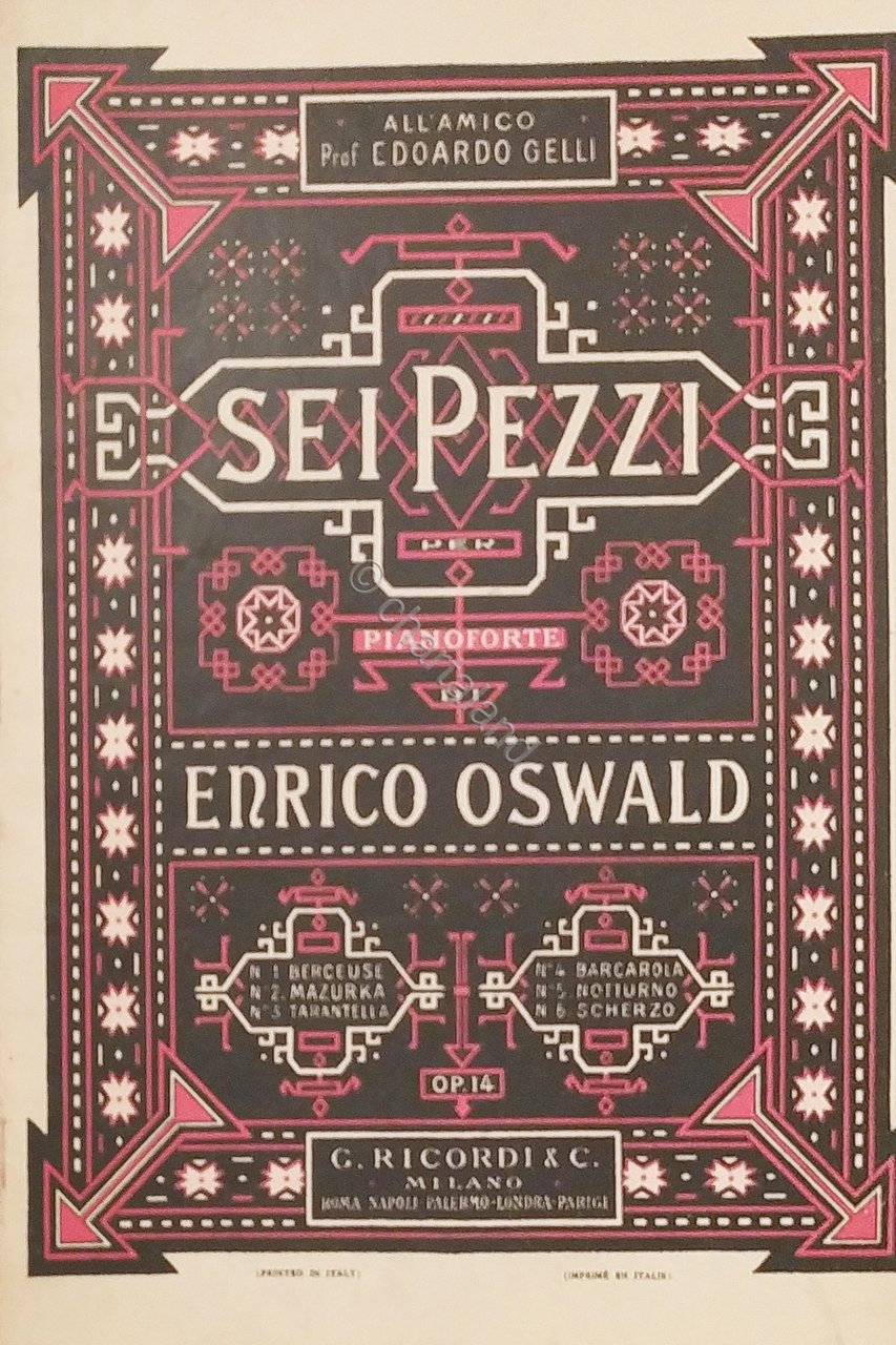 Spartiti - Sei Pezzi per Pianoforte di Enrico Oswald