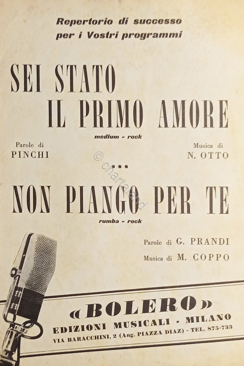Spartiti - Sei stato il Primo Amore - Non piango … | Immagine principale