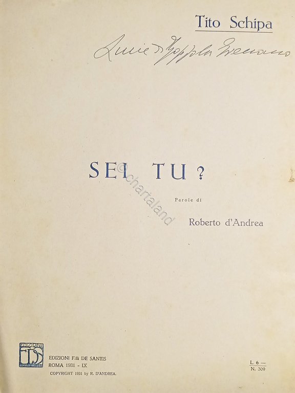 Spartiti - Sei tu? - Per Canto e Piano di … | Immagine Gallery 2