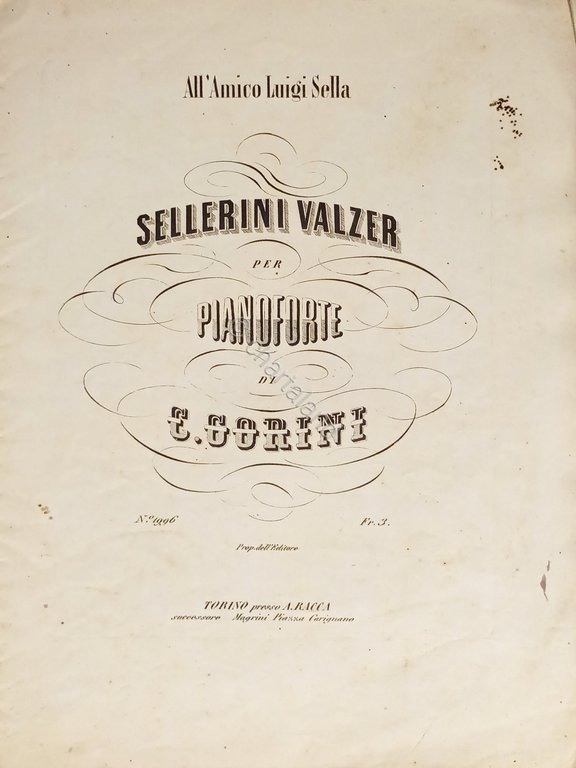 Spartiti - Sellerini Valzer per Pianoforte di G. Corini - …