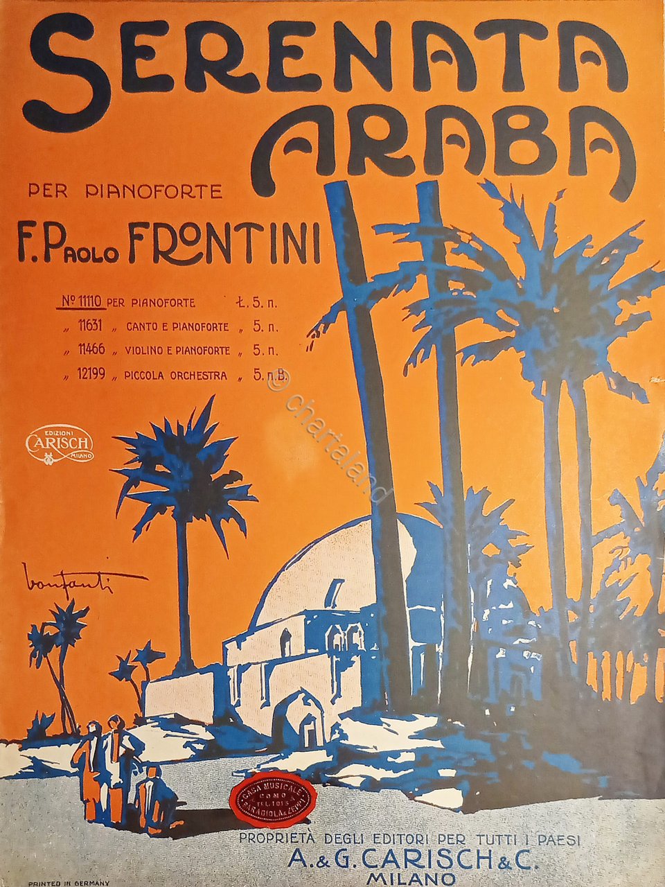 Spartiti - Serenata Araba per Pianoforte di F. Paolo Frontini