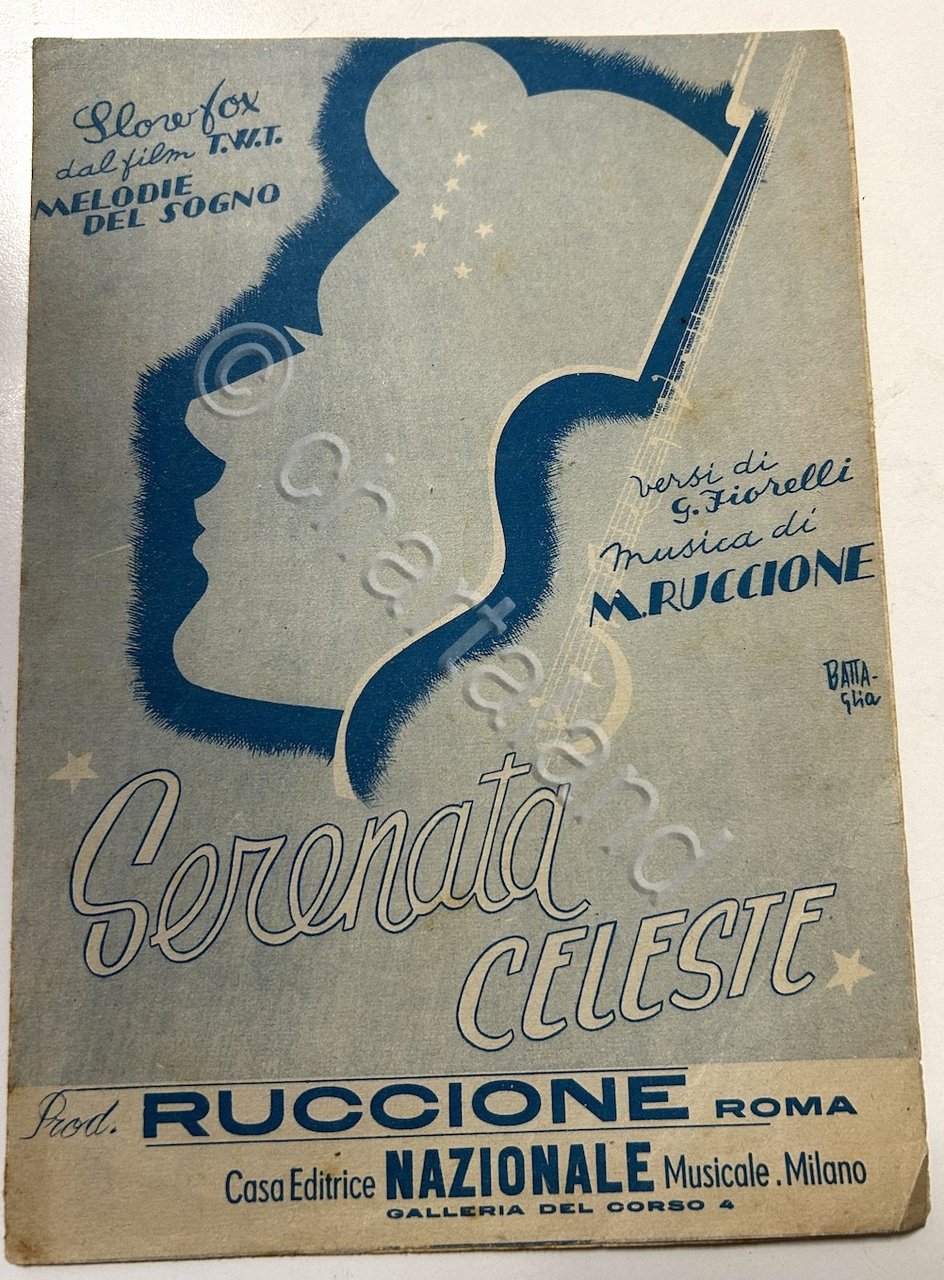 Spartiti - Serenata celeste - Fisarmonica mandolino anni '60 Slow …