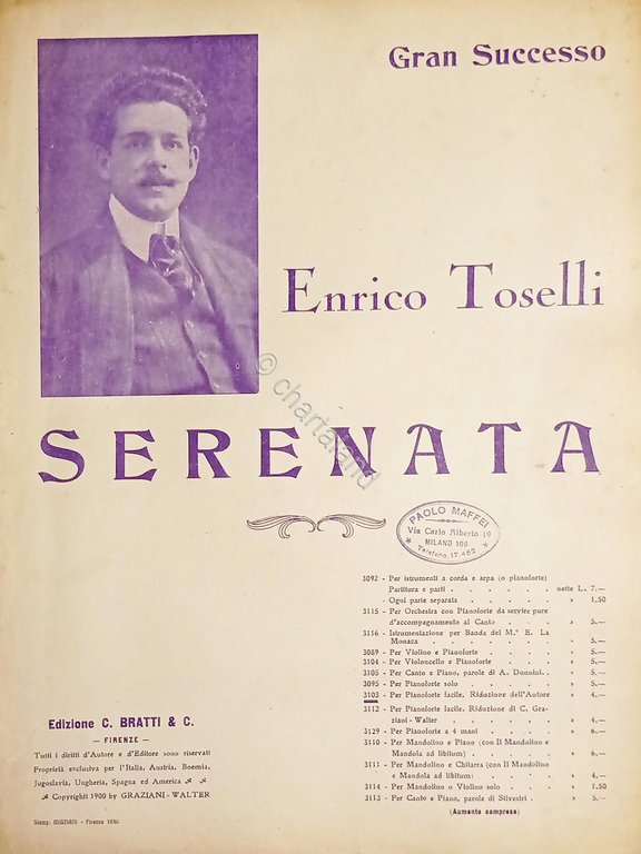 Spartiti - Serenata per Pianoforte Facile di Enrico Toselli - … | Immagine Gallery 2