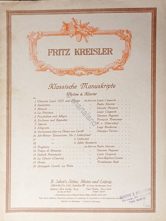 Spartiti - Siciliano per Violino e Piano di Francois Francoeur …