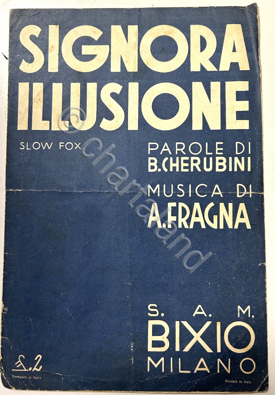 Spartiti - Signora illusione - Musica di Fragna - mandolino …