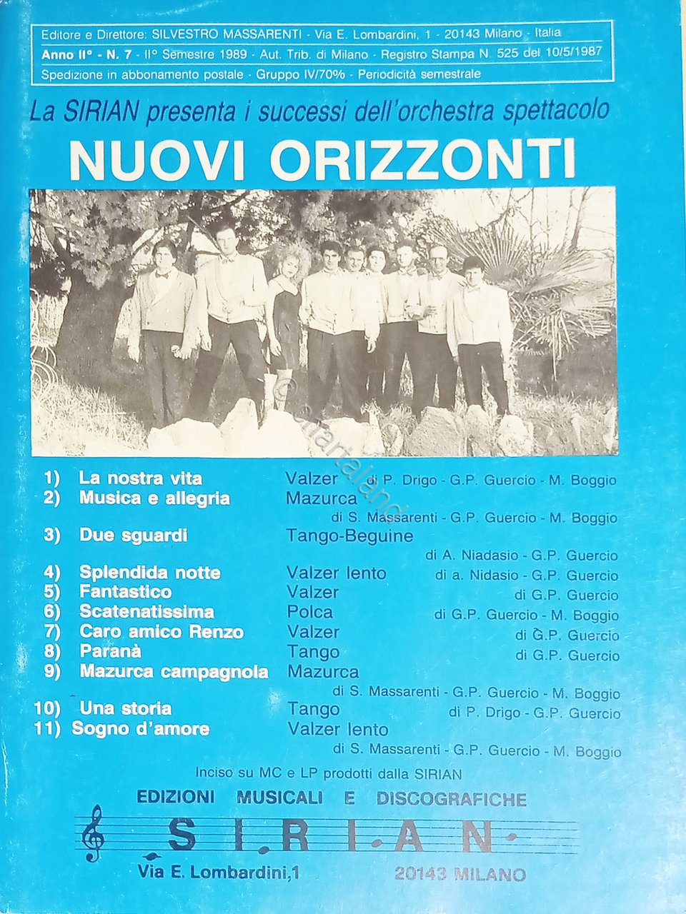 Spartiti - SIRIAN - Successi dell'Orchestra Spettacolo Nuovi Orizzonti - …